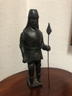 Antique Genghis Khan Wood Carved Figure Mongol Ruler Commander 15 5  Tall Statue