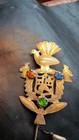 Antique Peruvian Crest Tupu   Shawl Pin  W Articulated Fish 