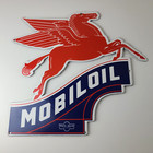 Vintage Mobil Gasoline Sign - Pegasus Motor Oil Gas Pump Porcelain Large Sign