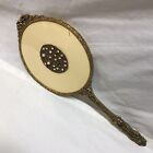 Vtg 1956 Victorian Revival Vanity Dresser Set Hair Brush Hand Mirror Goldtone