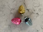 Vintage Us Grape Cluster Glass Christmas Ornaments 1950s Pink  Blue   Gold