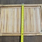 Vtg Bamboo Serving Tray Wicker Rattan Tiki Handles Lt Wood Mcm 21   x 13   x1 5    Vgc