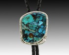 Modern Mohave Blue Turquoise Bolo Tie Sterling Silver  Unique Wedding Bolo Tie