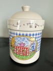 Winnie The Pooh Disney Canister Pitcher Set 5 Pc Vintage Gingham Kitchen Decor