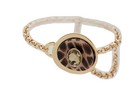 Women Gold Metal Chain Artsy Boot Bracelet Shoe Animal Print Charm Wrap Around