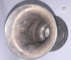 Vintage White Copper Embossed Vase Antique Nickel Silver Flower Decor 10in Aged