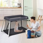 Costway Foldable Baby Playpen Infant Lightweight Crib Mesh W  Bag Dark Gray