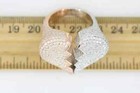 4ct Round Cut Real Moissanite Broken Heart Wedding Ring 14k Two Tone Gold Plated