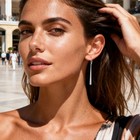 Long Dangle Earrings 925 Sterling Silver Drop Leverback Earrings For Women