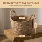 Decorative Wicker Basket For Blankets Round Woven Storage Bin 13 X 9 25 Braided
