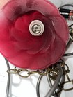 Vintage Red Glass Hanging Pendant Light Fixture     Brass Chain  Rewire Needed