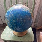 Vintage Rand Mcnally World Portrait Globe Raised Topography