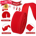 Willbond 50 Yards 2 5 Inch Christmas Velvet Ribbon red 50 Yards  Red