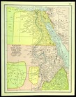 Antique Egypt Map Nubia Nile River Map East Africa Old Original Vintage
