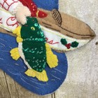 Vtg Bucilla Felt Christmas Stocking Fishing Santa  83658 Finished Completed 1997