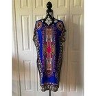 Women s African Dashiki Kaftan Maxi Dress Multicolor One Size