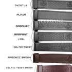 New Leather Belts Kilt Scottish Highland Black Embossed Belts Without Buckle