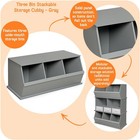 Stackable 3-bin Storage Cubby - Modular Toy And Craft Organizer With Wide Mou   