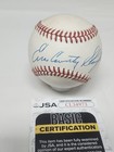 Enos Slaughter Signed Rawlings Official National League Baseball Jsa Coa B8