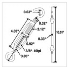3 8 In  X 10-1 2 In  Zinc-plated Turnbuckle Hook And Eye Steel