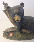 Black Bear Cub Resting Napping Sleeping On Log Resin Figurine Figure Man Cave