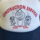 Vintage Trucker Snapback Hat Construction Services Contractors Outhouse