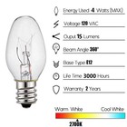 Wokhok C7 Night Light Bulb 4 Watt e12 Candelabra Base 15 0  Clear Glass 
