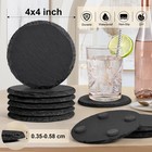 36 Pcs Slate Coasters Bulk For Drinks  4 Inch 18 Pcs Natural Handmade Black S   