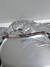 Arthur Court Equestrian Horses 18  Serving Tray Platter Wheat 2001 Aluminum Vgc