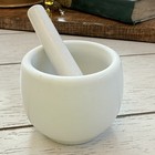 Vintage Mortar And Pestle Set Porcelain Apothecary Compound By Coors Usa Stamped