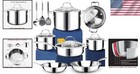Mirror Polished Induction-compatible Cookware Set - 14-piece Healthy Kitchen Aid