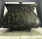Vintage Style Floral Footed Ornate Resin Trinket Treasure Box Home Decor Heavy