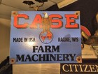 Vintage Case Tractors Porcelain Metal Service Gas Station Pump Sign Rare