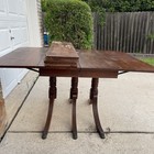 Vintage Duncan Phyfe Triple Pedestal Mahogany Drop-leaf Dining Table   4 Leaves