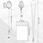 2 Pack Lanyards With Id Badge Holders  Retractable Badge Reel With Clear