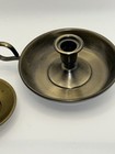2 Vintage Brass Antique Brass Candle Holders Finger Loop Chamberstick Patina