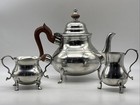 Vtg Williamsburg Kirk Stieff Pewter 3pc Set Tea coffee Pot Creamer Sugar Service