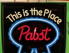 Vintage Pabst Blue Ribbon    this Is The Place    Neo Neon Lighted Sign  17   x17   x5   