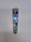 Sterling Silver Mezuzah Case S Nadav Handmade Israel Blue Enamel Judaica