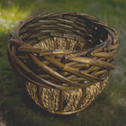 Vintage Wicker Basket   Planter  Storage  Rustic Farmhouse Decor 6  W X 5  H