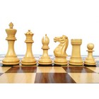 4 1  Pro Staunton Weighted Wooden Chess Pieces Only Set - Ebonised Boxwood  