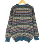 Vintage Michael Ross Fair Isle Pattern Wool Knit Sweater Made In England Men   