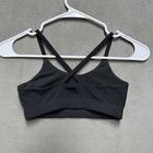 Athleta Girl Sports Bra Youth Size M  8-10  Black Stretch Performance Euc
