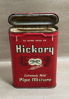 Empty Vintage Hickory Extremely Mild Pipe Mixture Pocket Tobacco Tin Advertising