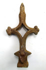 Ornate Vintage Antique Cast Iron Fence Finial Fleur De Lis 6  Tall