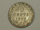Silver 1946-c Newfoundland 10 Cents    Km 20a     Xf     Sn8128