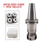 Cat40-er32 Floating Tap Holder Chuck Assembly  4 Collets For Cnc Machine Usa