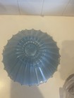 Vintage Ceiling Light Lamp Shade Globe Art Deco Blue Clear Glass