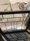 Rare Old American Architectural Leaded Glass Window Geometric All Heavy Beveled