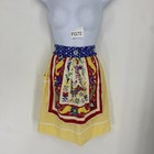 Vintage Novelty Tea Towel Half Apron Yellow Gingham Rick Rack Pocket Cute Retro
